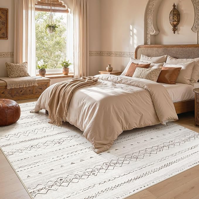 cotiled Boho 5x7 Area Rugs for Living Room: Soft Moroccan Washable Rug | Solve - Image 6