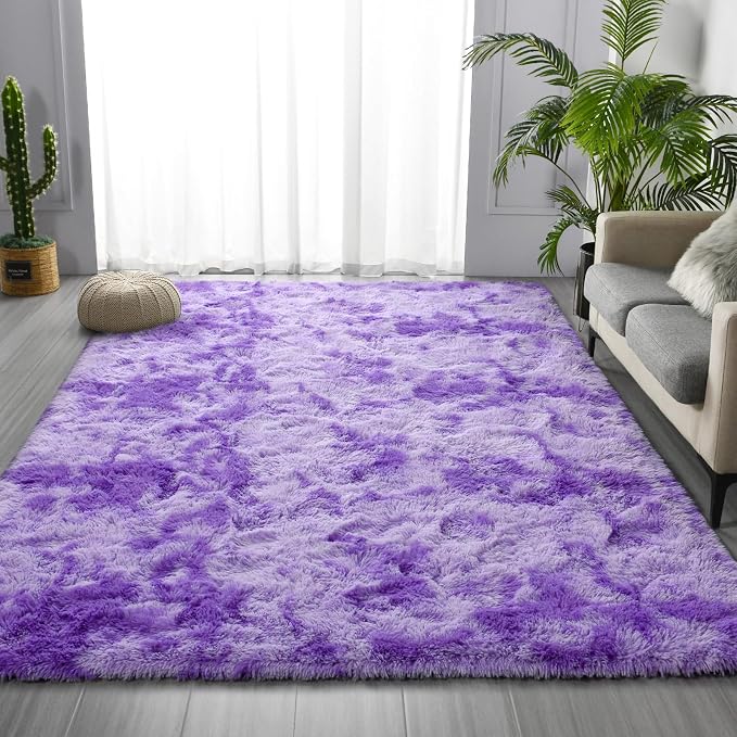 Deerhoo Large Shag Area Rugs 5 x 8, Tie-Dyed Plush Fuzzy Rugs - Image 3