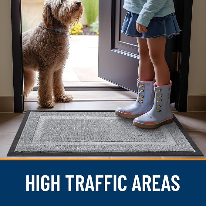 OLANLY Front Door Mat Outside 59x23, All-Season Heavy-Duty Rubber Doormat | - Image 6