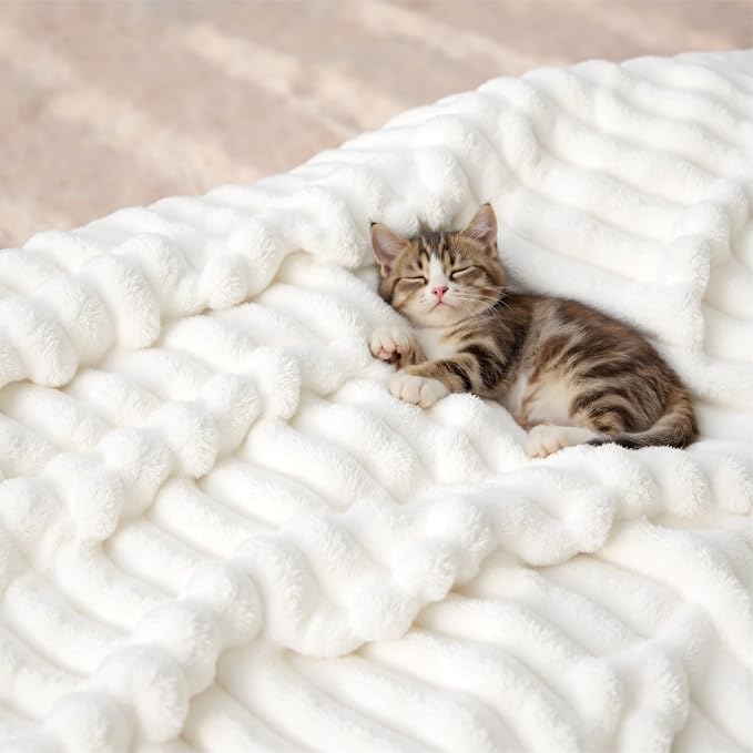 Bedsure GentleSoft California King Size White Fleece Blanket - Image 8