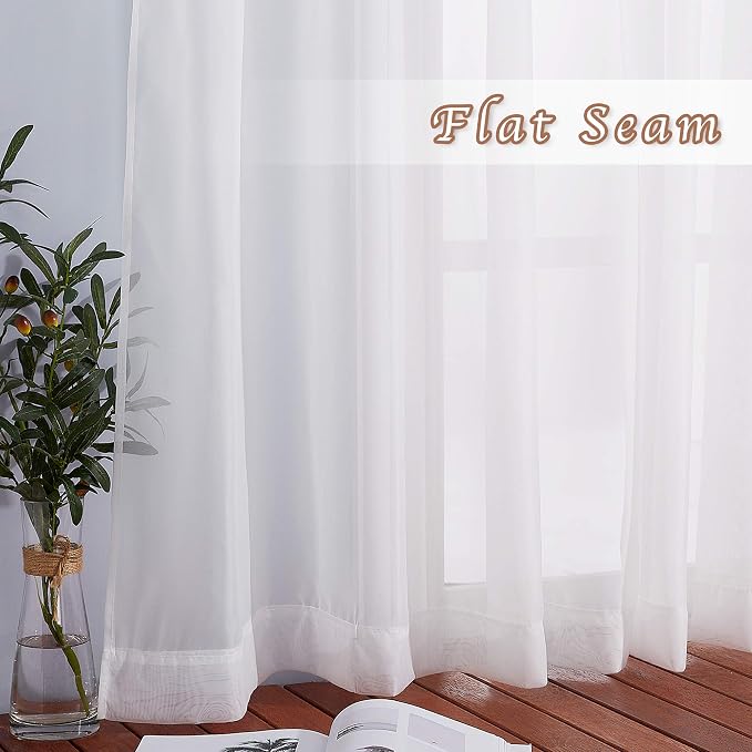 NICETOWN Voile Sheer Window Curtains 63 inch Length - Image 6