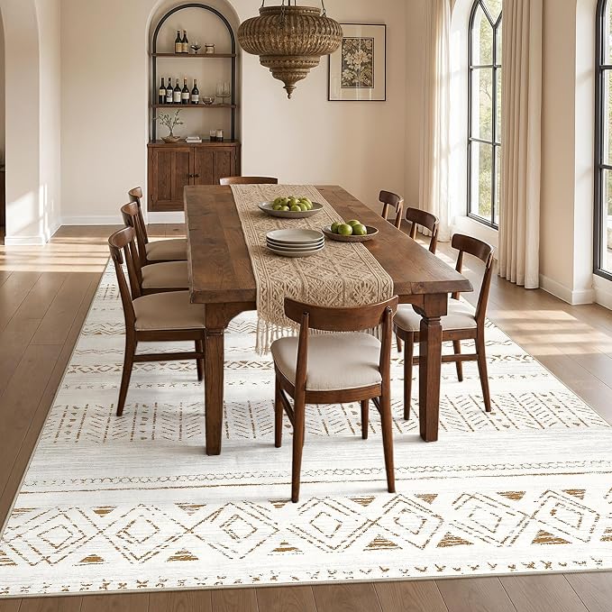 cotiled Boho 8x10 Area Rugs for Living Room: Large Moroccan Washable Rug | - Image 7