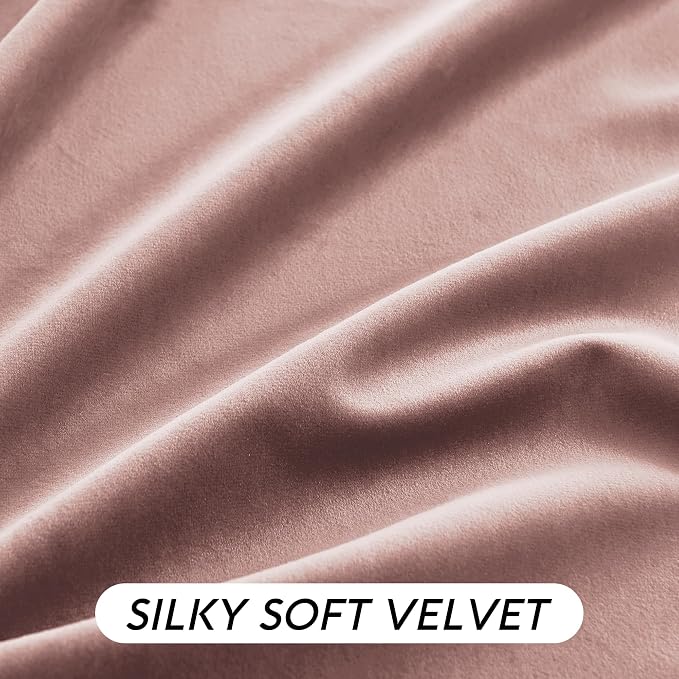 RYB HOME Dusty Pink Velvet Curtains 102 inches - Image 5