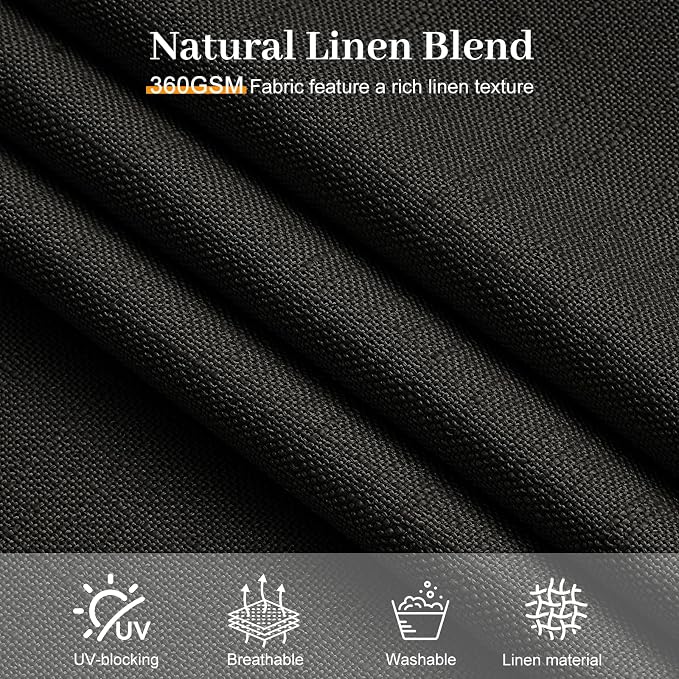 IVAPUPU Black Pinch Pleated Curtains 96 Inches Long - Image 6