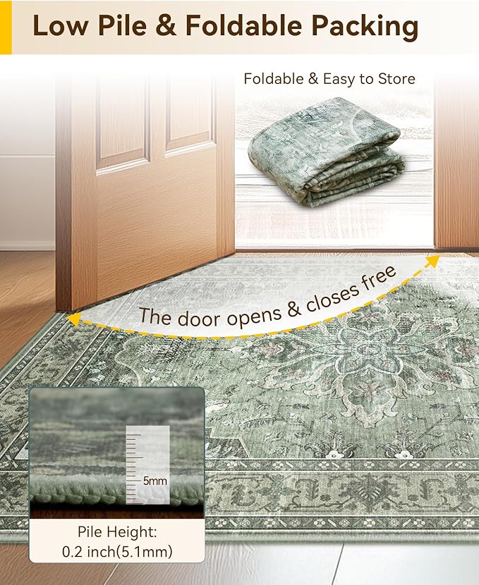 Area Rugs 2'x6' Runner Rug Non Slip Washable - Image 7