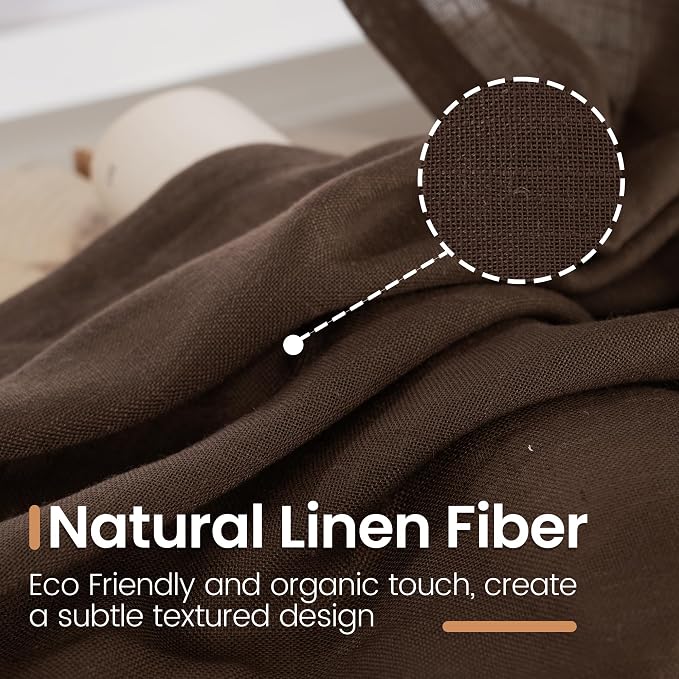 BGment Linen Curtains 40 Inch Length - Image 3