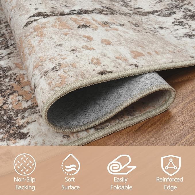 8x10 Area Rugs for Living Room Rug Washable: Abstract Large Rug for Dining Room - Image 4
