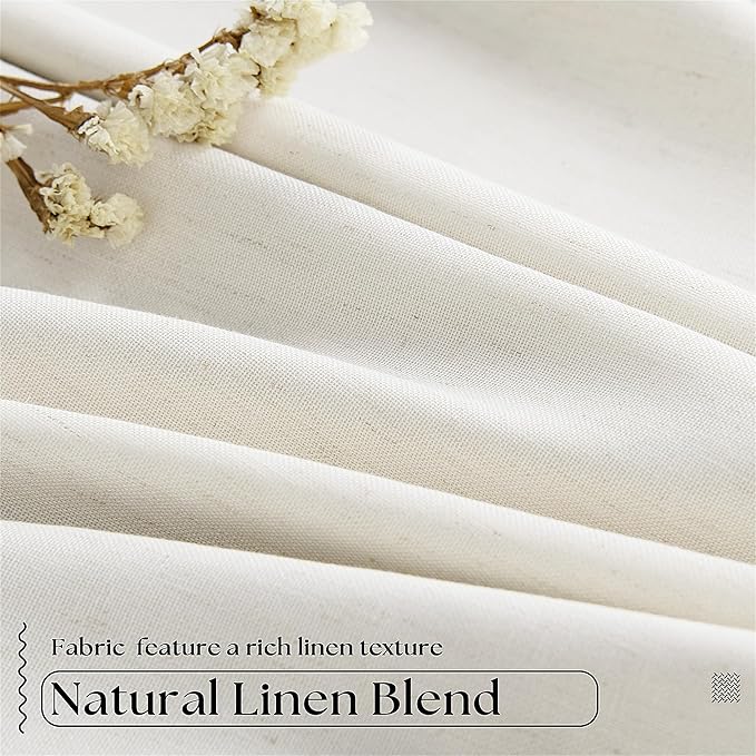 Natural Linen 100% Black Out Curtains 86 Inches Long 2 Panels Set | Pinch - Image 5
