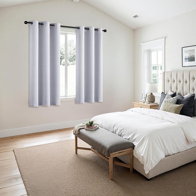 MIULEE Blackout Curtains for Bedroom 2 Panels 34x63 Inch Long Greyish White | - Image 6