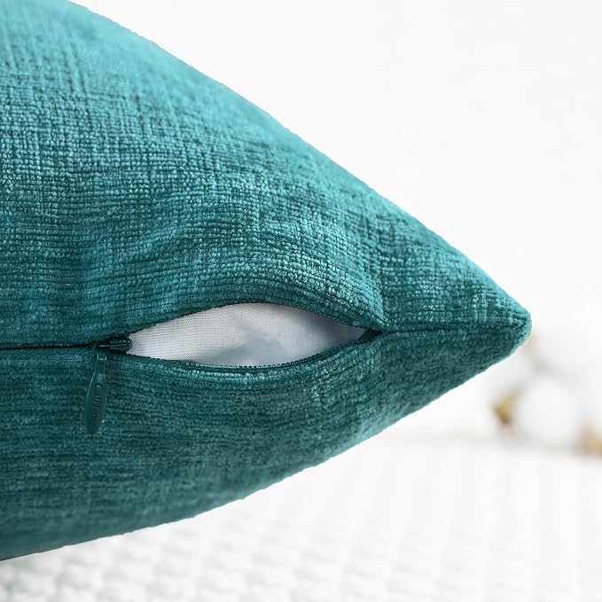 CaliTime Decorative Couch Throw Pillow Covers 16 X 16 Inches Teal | Pack of 2 - Image 3