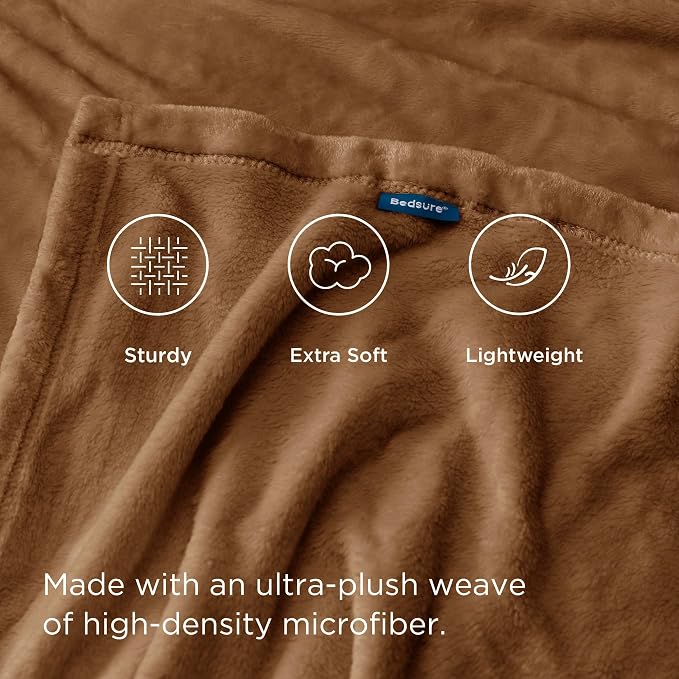 Bedsure GentleSoft Fleece Bed Blankets Full Size Orange - Image 4