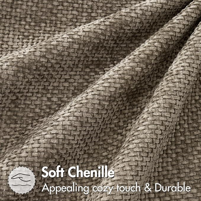 MIULEE Decorative Neutral Khaki Euro Sham Pillow Covers 24x24 Inch 2 Pack | - Image 8