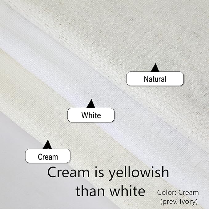 Chyhomenyc Cream Valance for Windows, Light Filtering Faux Linen Textured Small - Image 3