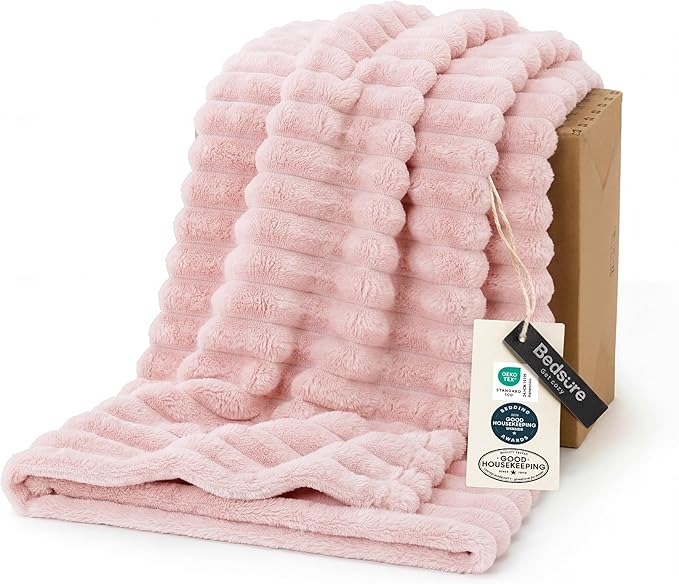 Bedsure GentleSoft Pink Throw Blanket by BEDSURE