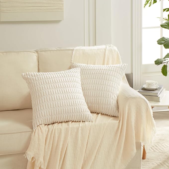 Fancy Homi 4 Packs Neutral Small Decorative Throw Pillow Covers 14x14 Inch - Image 6