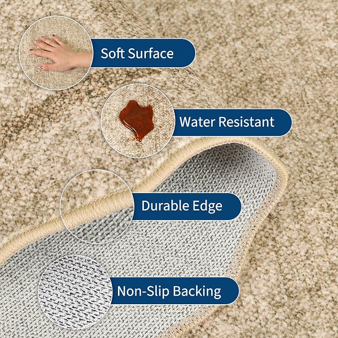 GarveeHome Scalloped Round Rugs 6Ft Washable Area Rug - Image 2