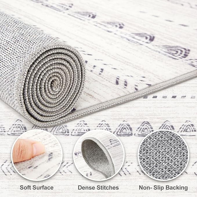 Nakagishi Round Rug Boho Area Rugs: 5x5 Washable Large Circle Neutral Soft - Image 3