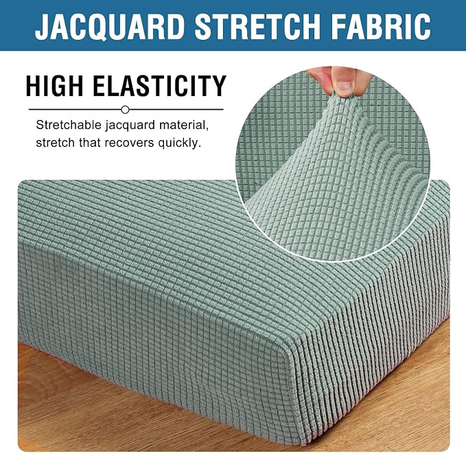 H.VERSAILTEX High Stretch Couch Cushion Covers, Chair Sofa Seat Slipcovers - Image 4