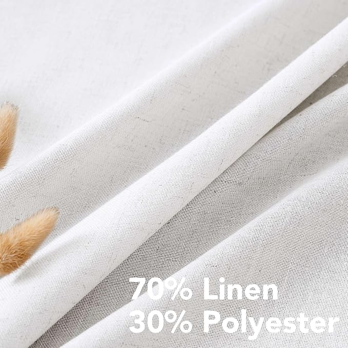 H.VERSAILTEX Natural Effect Extra Long Semi Sheer Curtains Made of Linen Mixed - Image 4