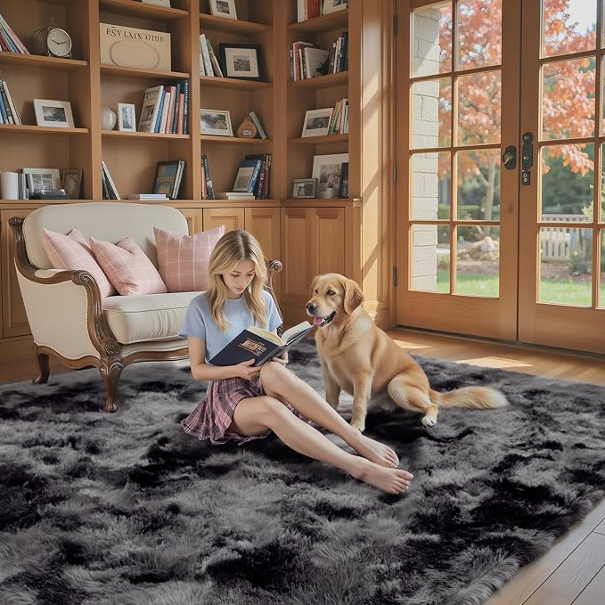 Super Soft Shaggy Area Rugs for Bedroom 4x6 Feet, Shaggy Plush Living Room Shag - Image 3