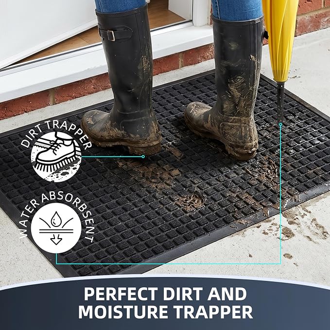 Front Door Mat Outside Entrance, Heavy Duty Waterproof Doormat | 31.5"x20" - Image 2