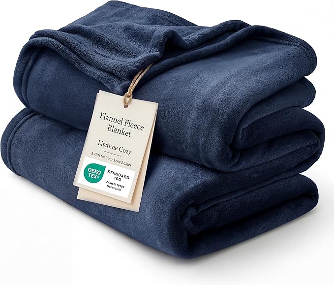 Bedsure GentleSoft Fleece Bed Blankets Full Size Navy by BEDSURE