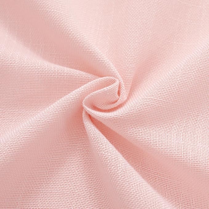 Pink Linen Curtains 90 Inch Long Back Tab Rod Pocket Window Treatment Curtain - Image 6