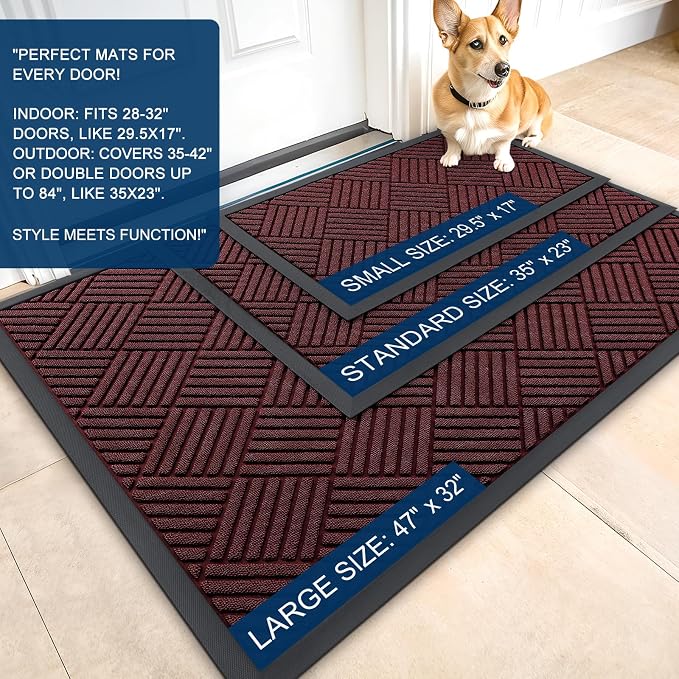 OLANLY Front Door Mat Outside Entrance 47x32, Waterproof Heavy-Duty Doormat | - Image 2