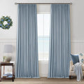 Dusty Blue 100% Blackout Linen 108 Inch Curtains by Twodrapes
