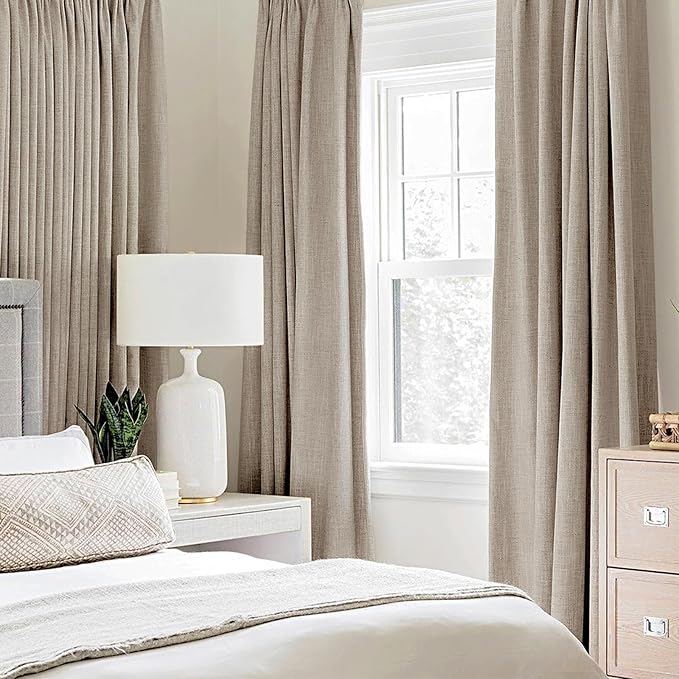 MIULEE 90 Inches Linen Textured Curtains - Image 2