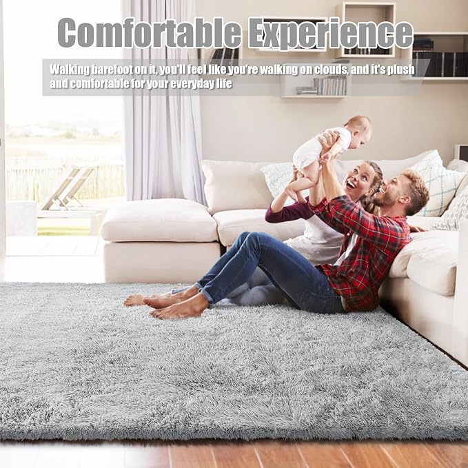 Shag Area Rug for Bedroom 5x8, Soft Fuzzy Rug Non-Shedding Indoor Plush Carpet - Image 7