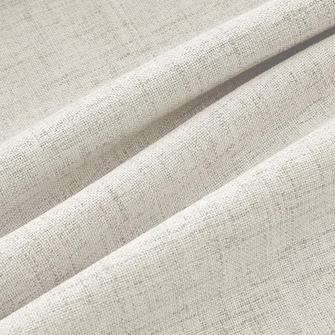 MIULEE 100% Blackout Linen Curtains 42 x 84 Inch Light Cream 2 Panels | Thermal - Image 9