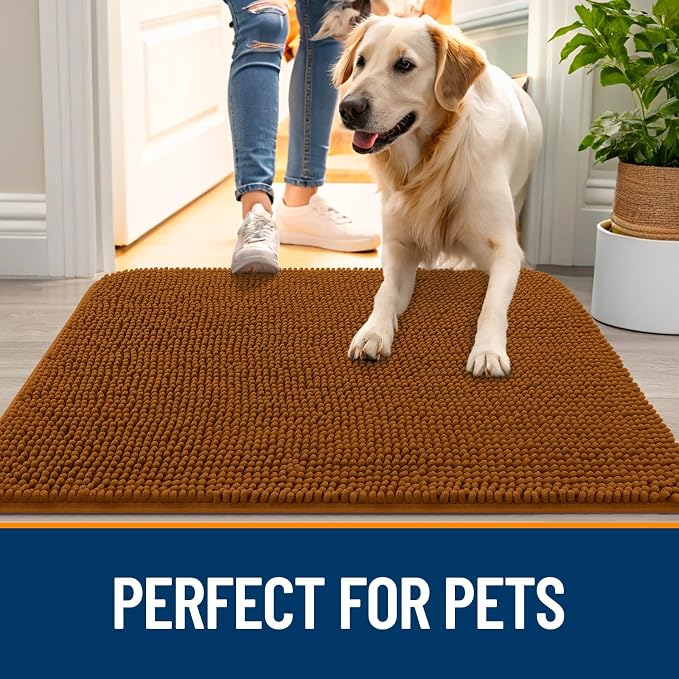 OLANLY Dog Door Mat for Muddy Paws 30x20, Super Absorbent Chenille Mud Mat | - Image 6