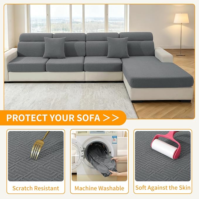 XINEAGE Chaise Cover for L Shaped Sofa, Sectional Couch Covers for Pets - Image 6