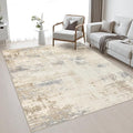 5x7 Area Rug Living Room: Modern Washable Soft Carpet Beige Brown | by FXRHLP