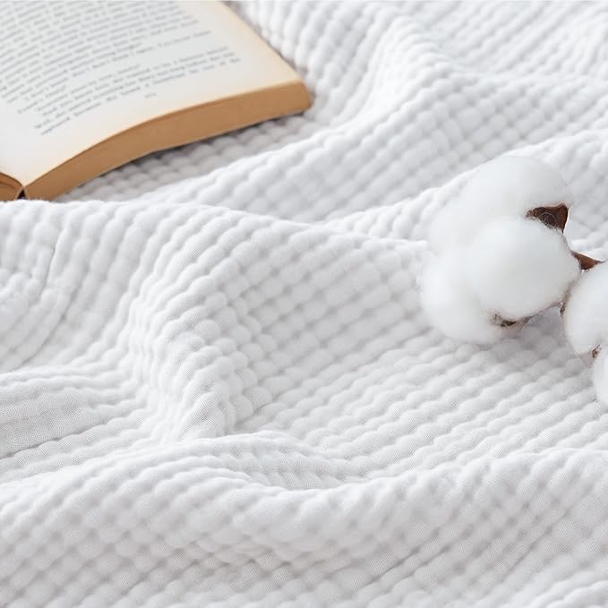 Bedsure 100% Cotton Muslin Throw Blanket Large 50x70 Inches by Unknown