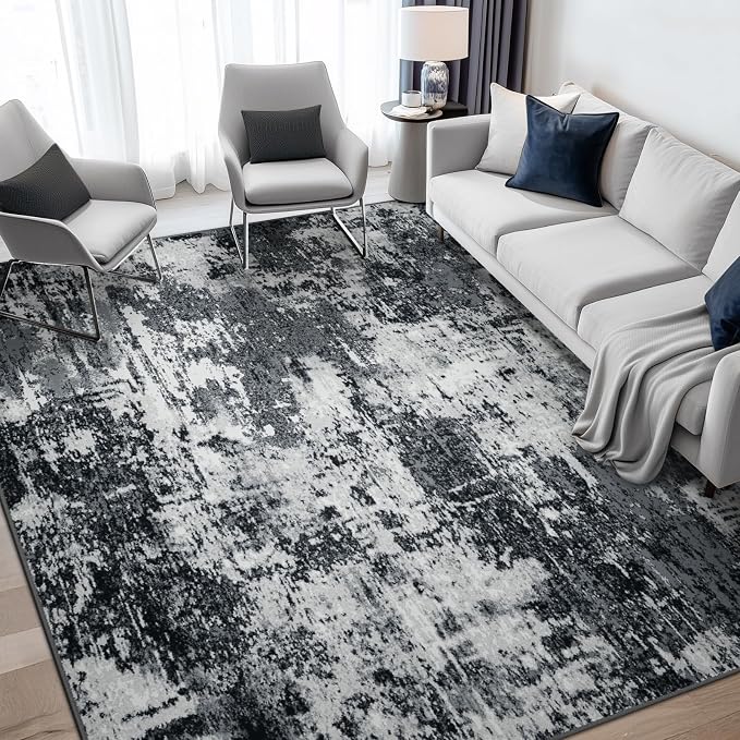 Washable Area Rugs 6'x9' Non-Slip Modern Abstract Soft - Image 2
