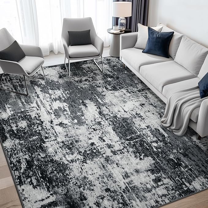 Washable Area Rugs 5'x7' Non-Slip Modern Abstract Soft - Image 2