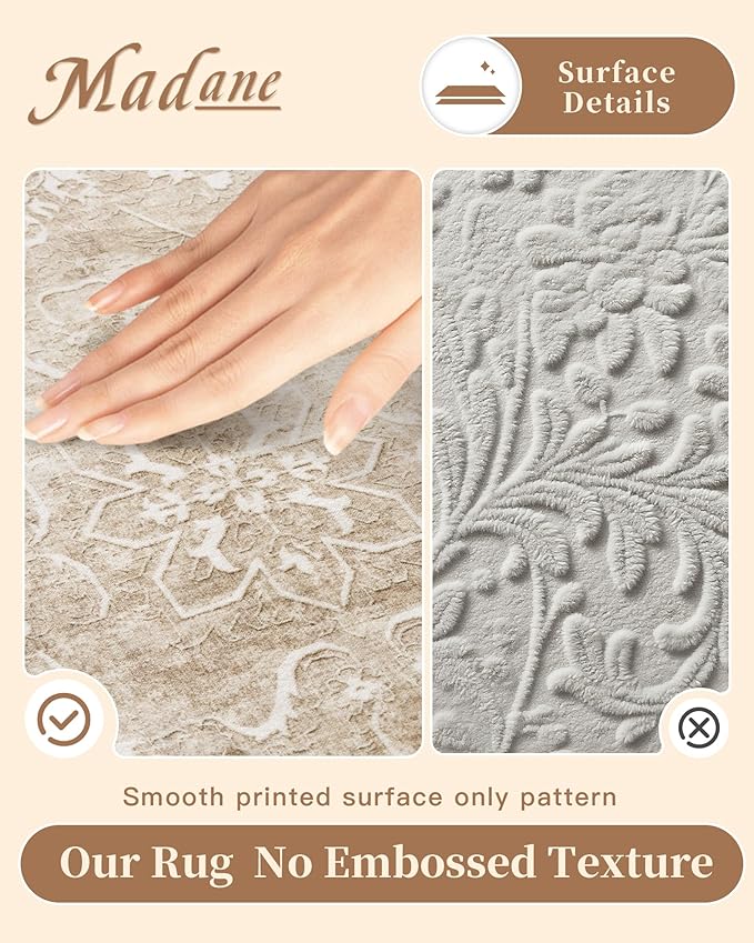 Madane 9x12 Area Rugs for Living Room, Machine Washable Rug - Image 4