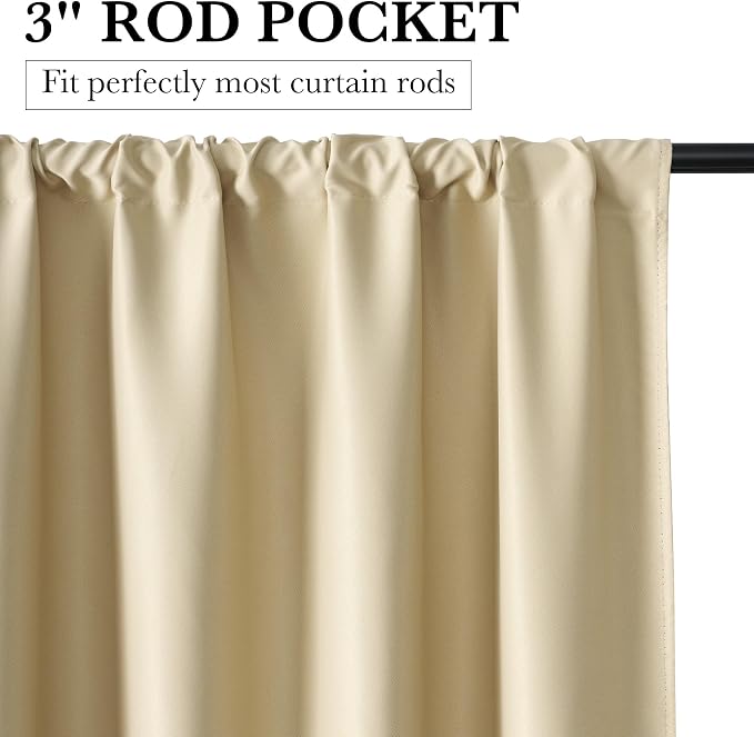 RYB HOME Bedroom Blackout Curtains 84 inches Long, 100% Blackout Thermal - Image 2