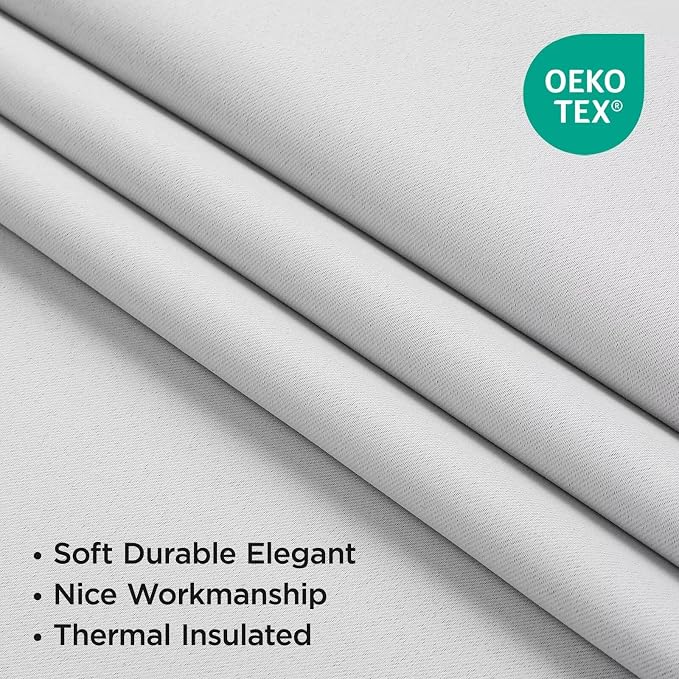 Joydeco 84 Inch 60% Blackout White Curtains 2 Panels, Elegant Soft Sheer - Image 4