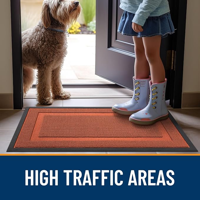 OLANLY Front Door Mat Outside 59x23, All-Season Heavy-Duty Rubber Doormat | - Image 6