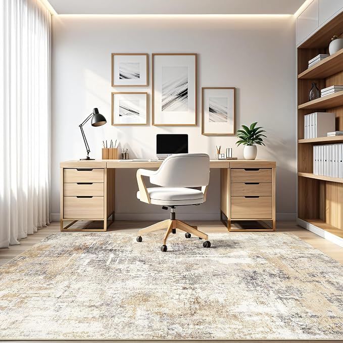 LOONGRUG 9x12 Area Rug Washable Large Neutral Modern Living Room Rugs | - Image 8
