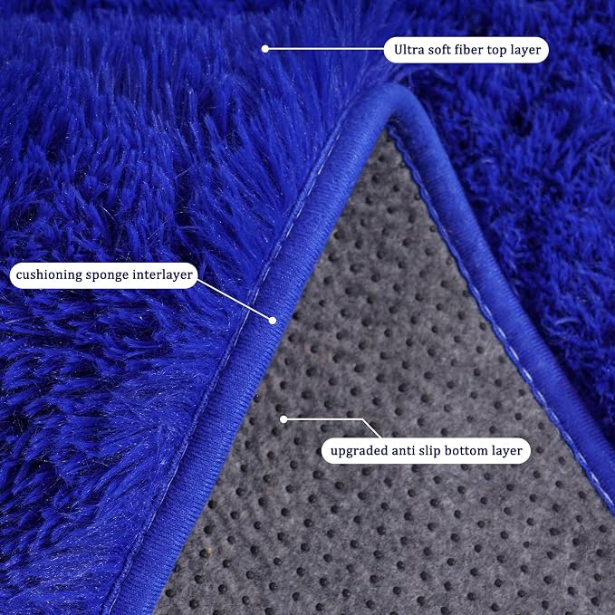 Small Rugs for Bedroom, Fluffy 2x3 Rug Throw Non Slip for Bedside Dorm Kids Room - Image 5