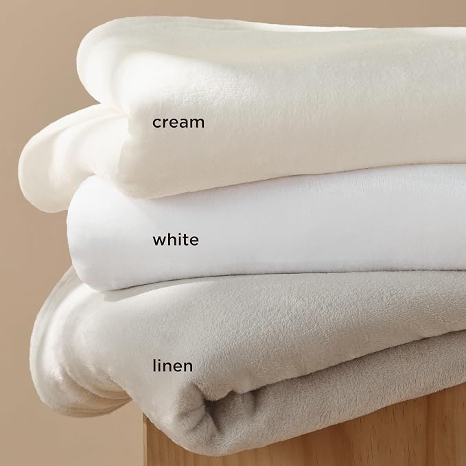 Bedsure GentleSoft Fleece Blanket Twin Size Cream - Image 4