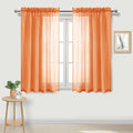 DWCN Sheer Curtains 45 inches Long 2 Panels Set, Rod Pocket Orange Voile Sheer by DWCN