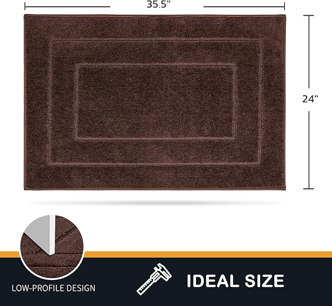 PURRUGS Dirt Trapping Door Mat 24" x 35.5", Non-Slip/Skid Machine Washable Entryway Rug, Dog Doormat, Super Absorbent Welcome Mat for Muddy Wet Shoes and Paws, Brown