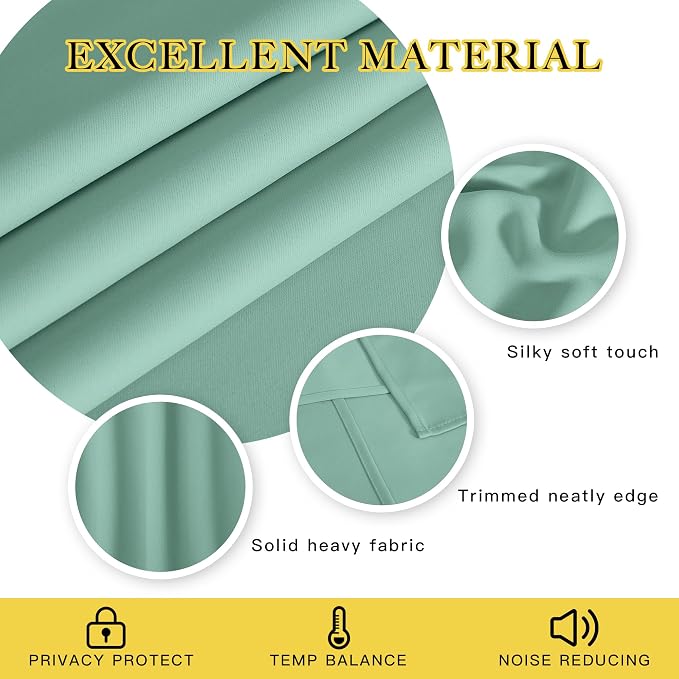 NICETOWN Blackout Curtains for Sliding Glass Door Room Divider Noise Reduce - Image 3