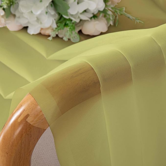 Chyhomenyc Lemon Sheer Curtains 30 inch Length 2 Panels, Light Filtering Voile - Image 3