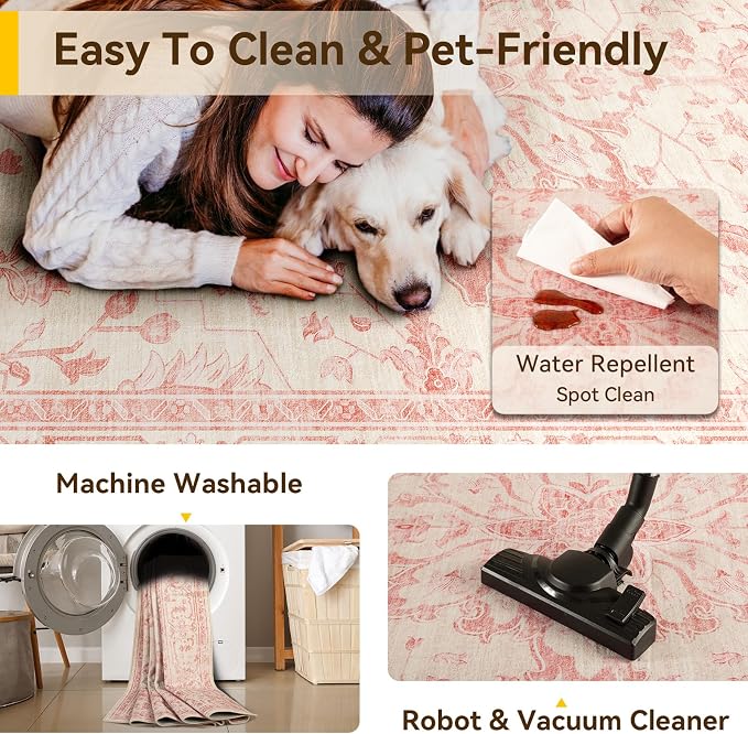 RELEANY Washable Area Rug, Runner 2'x6', Water Repellent, Pet Friendly - Image 6